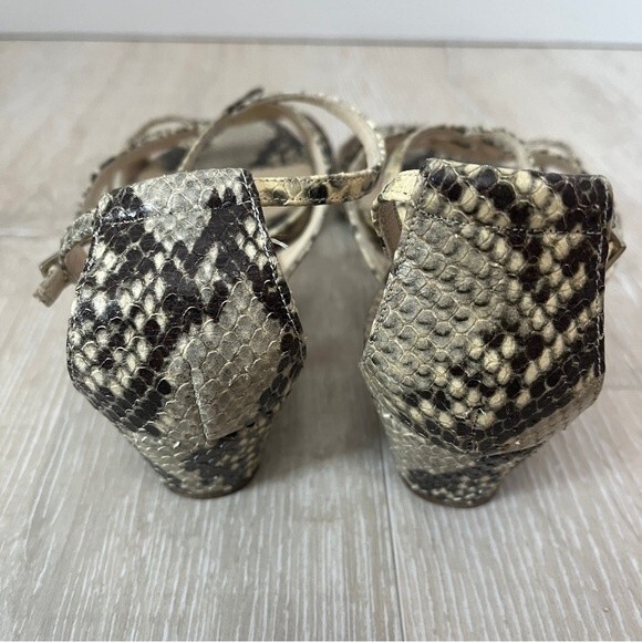 Jimmy Choo Snake Skin Low Heel Wedge Sandals Size 36 1/2 - Picture 5 of 11